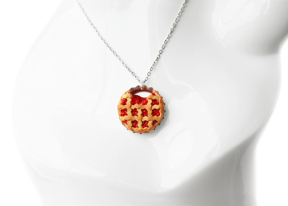 Handmade Bottle Cap Cherry Pie Necklace – PolinaCreations